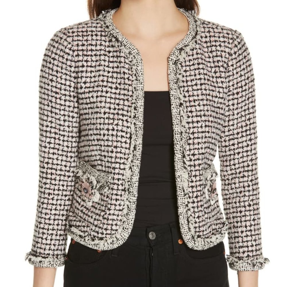 Rebecca Taylor Houndstooth Tweed Jacket